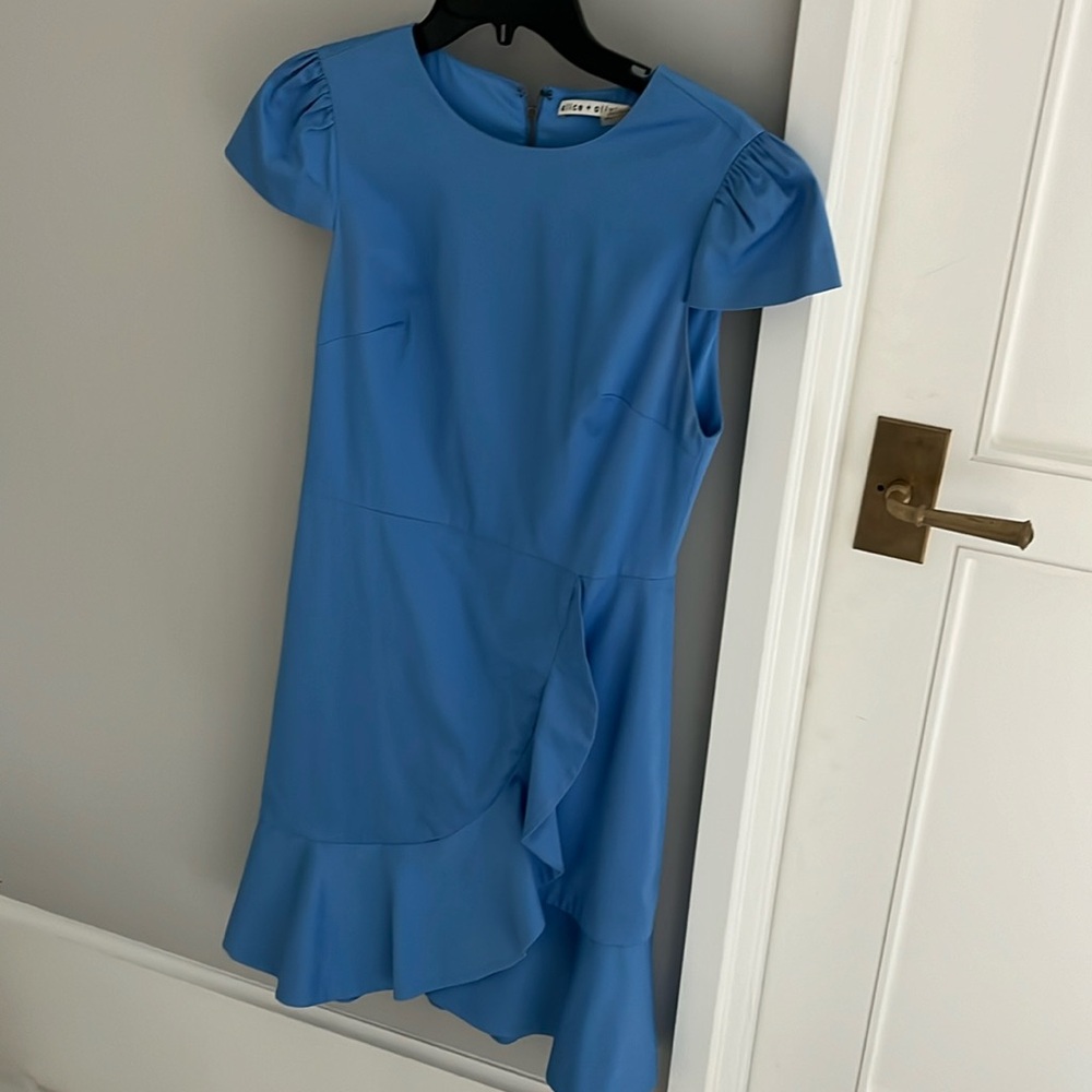 Alice + Olivia Blue Ruffle Dress